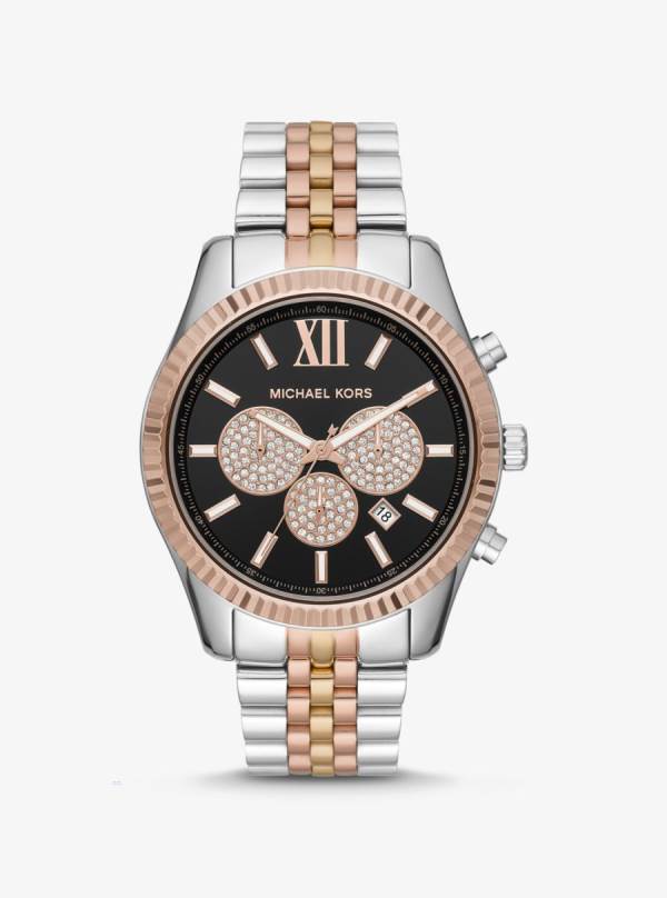 Panske Gold-tone Hodinky Michael Kors Oversized Lexington Tri-Tone Meď - Hodinky Michael Kors Lacne | DVCKA-3675